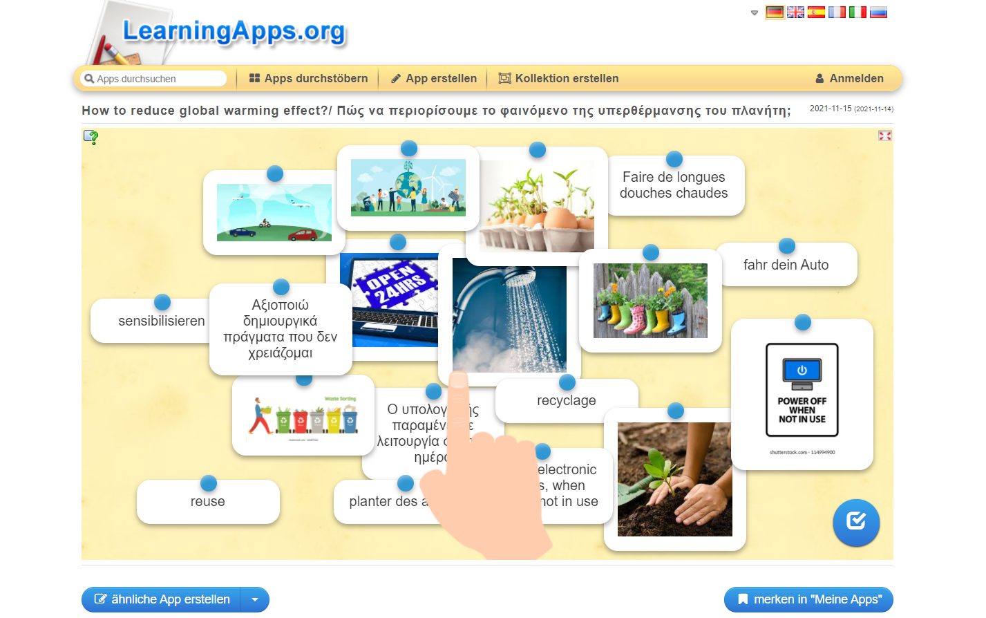 Activity about ways of reducing global warming effect